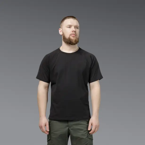 5 - Футболка Urban Cotton. Хлопок/эластан. Черная. Размер L