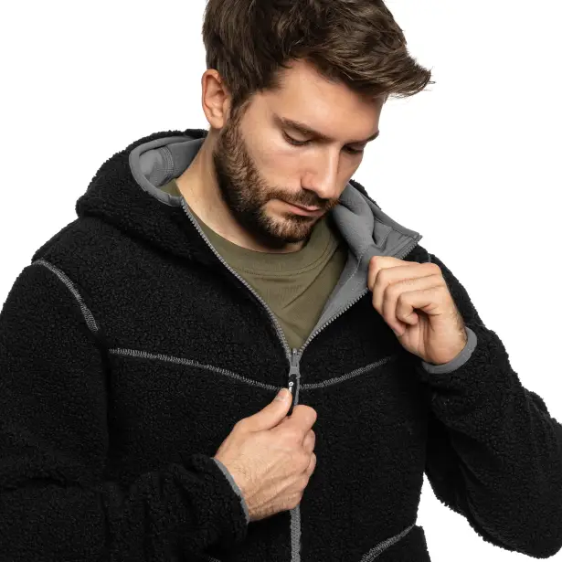 7 - Флисовая куртка-кофта Pentagon IANOS SHERPA 2-IN-1. Черный