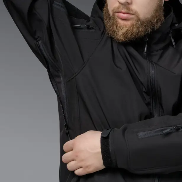 13 - Куртка тактическая SoftShell APEX Shield Storm. Осень-Весна Черный. Размер S