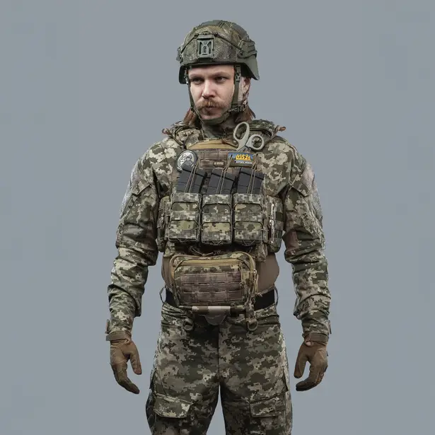 3 - Плитоноска TUR PRO Gen 1 (Комплект 4 підсумки) з боковими карманами, системою швидкого скидання. Molle. Колір Піксель. Розмір L