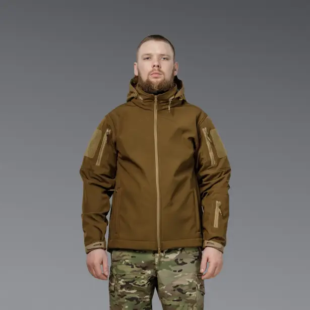 8 - Куртка тактическая SoftShell APEX Shield Storm. Осень-Весна Койот. Размер XXL