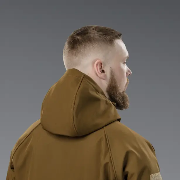 8 - Куртка тактическая SoftShell APEX Flex. Осень-Весна Койот. Размер S