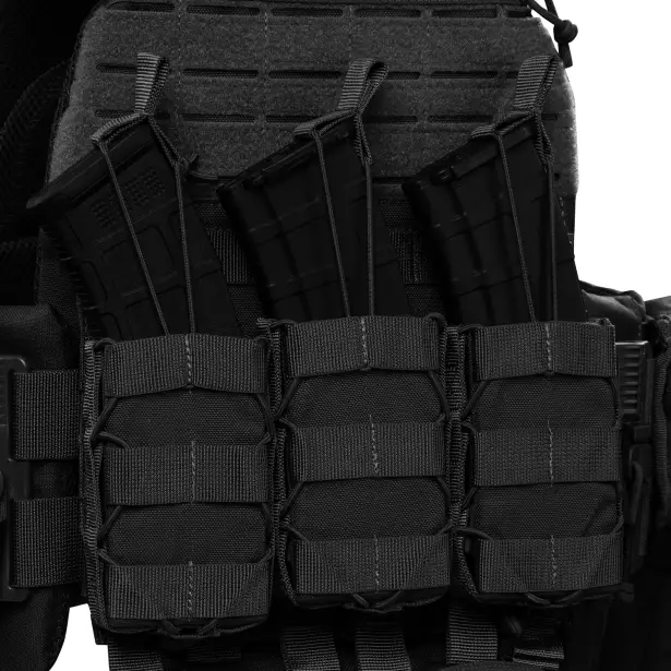 3 - Плитоноска TUR PRO Gen 2, (Комплект 7 подсумков) с системой быстрого сброса, для бронеплит 25х30 см. Цвет Черный. Размер XL
