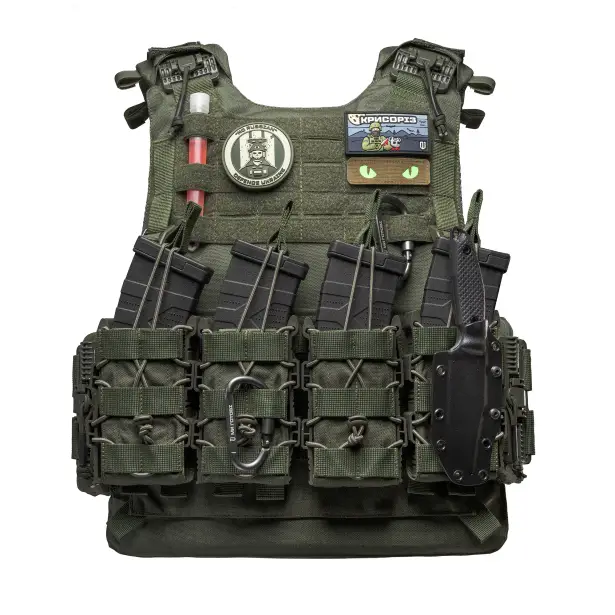 9 - Плитоноска VEPR, увеличенная площадь защиты (аналог IOTV G4) Molle. Цвет Олива. Размер S