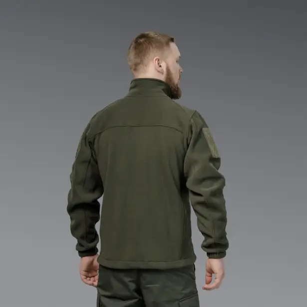 7 - Флісова тактична кофта на блискавці. Олива. Polyester. Розмір M