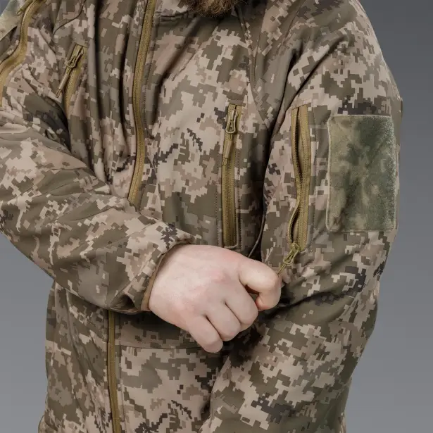 10 - Куртка тактична SoftShell APEX Flex. Осінь-Весна Піксель. Розмір S