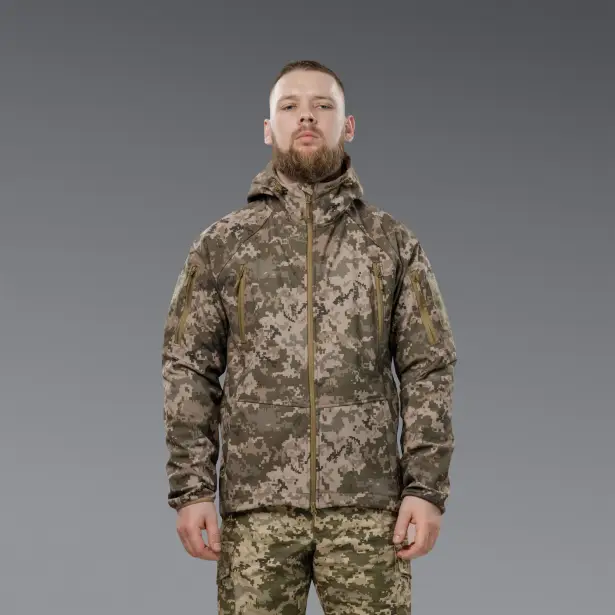 6 - Куртка тактична SoftShell APEX Flex. Осінь-Весна Піксель. Розмір S