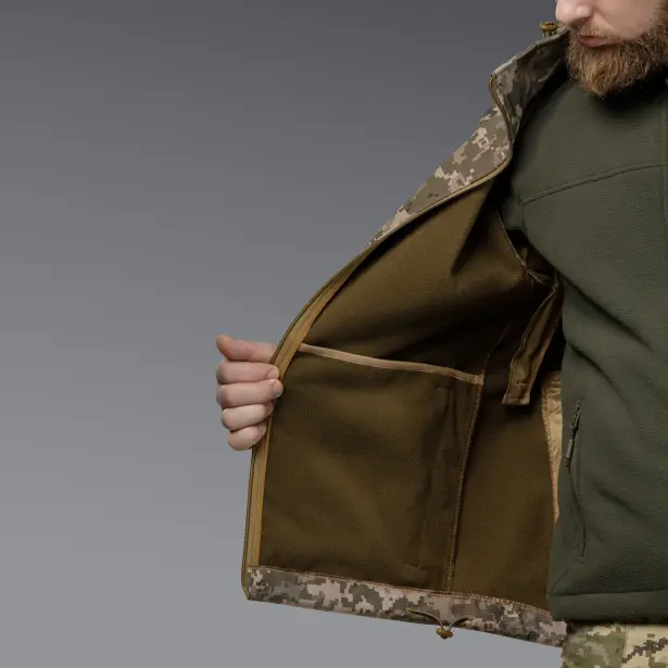 11 - Куртка тактична SoftShell APEX Shield Storm. Осінь-Весна Піксель. Розмір S
