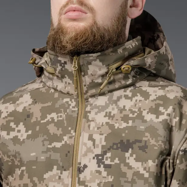 9 - Куртка тактична SoftShell APEX Shield Storm. Осінь-Весна Піксель. Розмір S