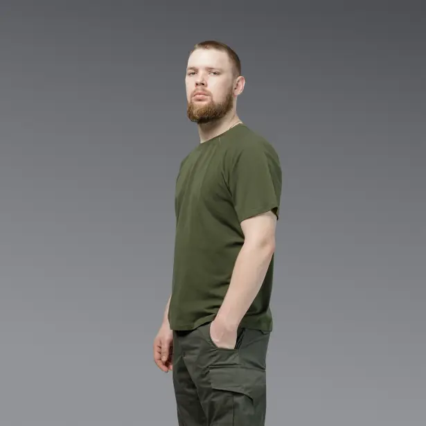 6 - Футболка Urban Cotton. Бавовна/еластан. Олива. Розмір XXL