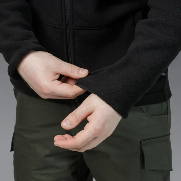 11 - Флісова тактична кофта з капюшоном. Чорна. Polyester. Розмір XL