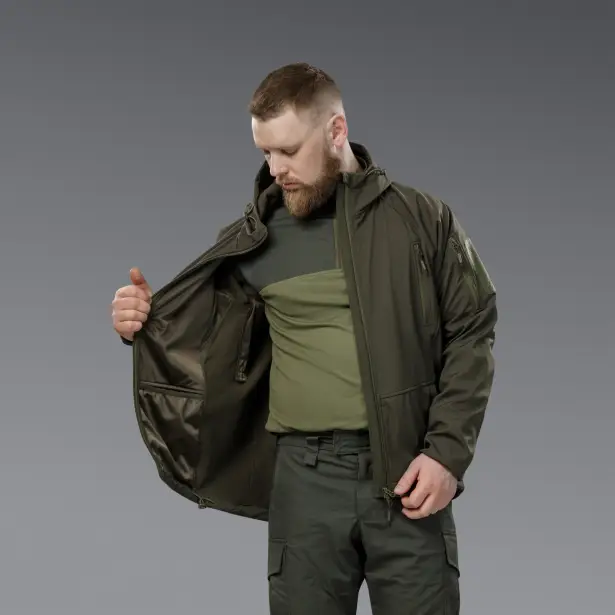 6 - Куртка тактична SoftShell APEX Flex. Осінь-Весна Олива. Розмір M