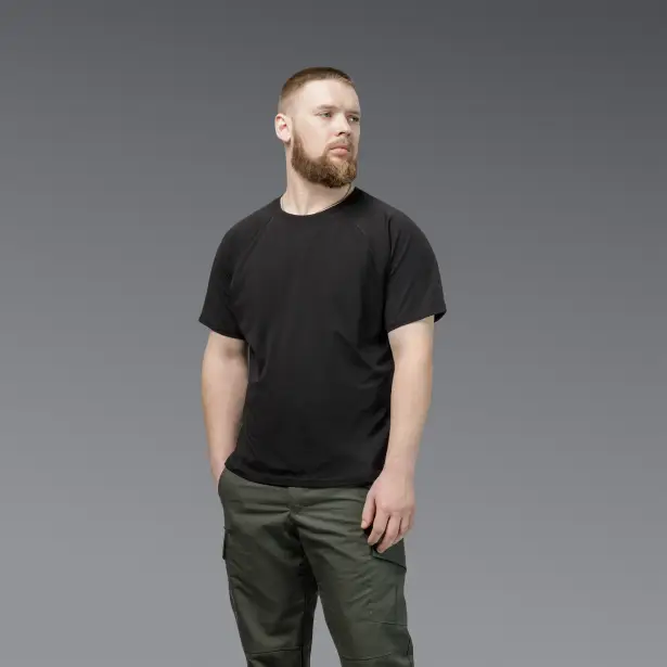 7 - Футболка Urban Cotton. Хлопок/эластан. Черная. Размер L