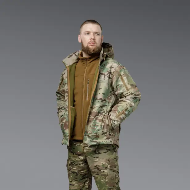 4 - Куртка тактична SoftShell APEX Shield Storm. Осінь-Весна Мультикам. Розмір S