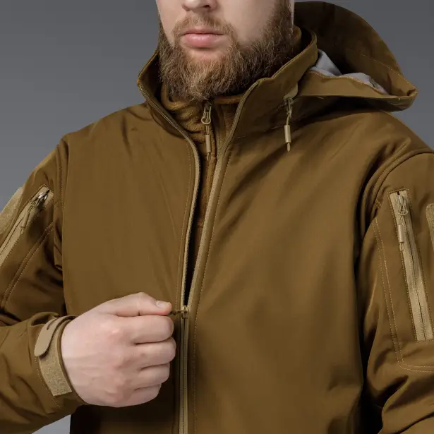 11 - Куртка тактическая SoftShell APEX Shield Storm. Осень-Весна Койот. Размер XXL