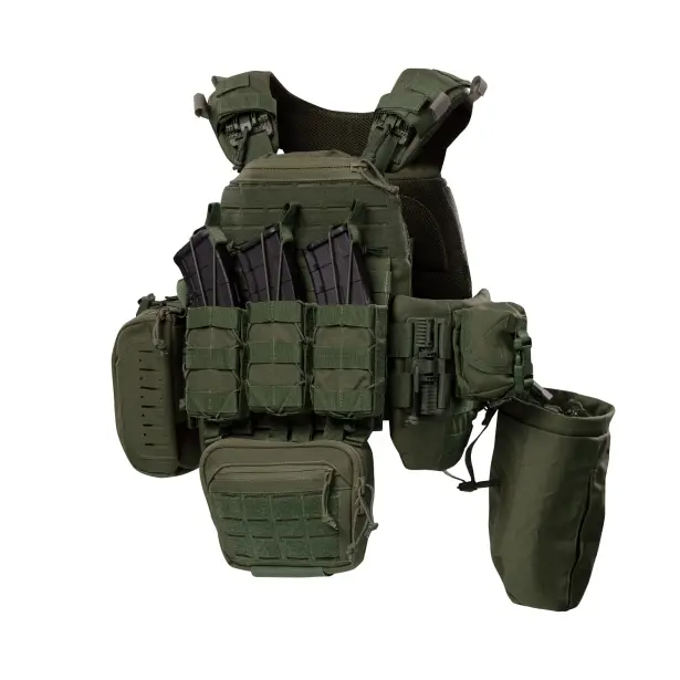 1 - Плитоноска TUR PRO Gen 2, (Комплект 7 підсумків) з системою швидкого скидання. Molle. Колір Олива. Розмір M.