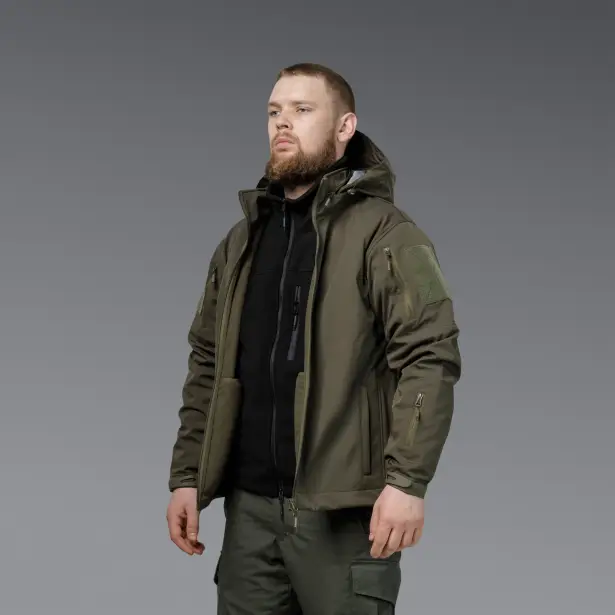 4 - Куртка тактична SoftShell APEX Shield Storm. Осінь-Весна Олива. Розмір M
