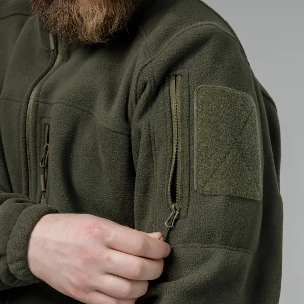 10 - Флісова тактична кофта на блискавці. Олива. Polyester. Розмір M