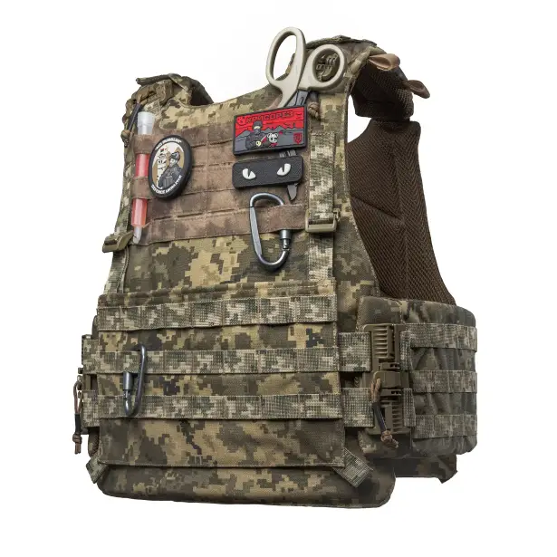8 - Плитоноска VEPR, збільшена площа захисту. (аналог IOTV G4) Molle. Колір Піксель. Розмір S