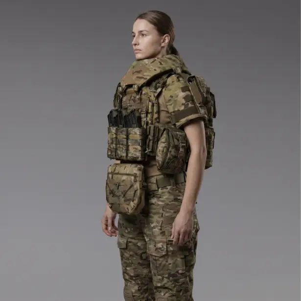 4 - Плитоноска жіноча Warmor gen.3 FL MAX (for Ladies) (без плит). З максимальним набором підсумків, захистом шиї та плечей по 1 класу ДСТУ. Мультикам.