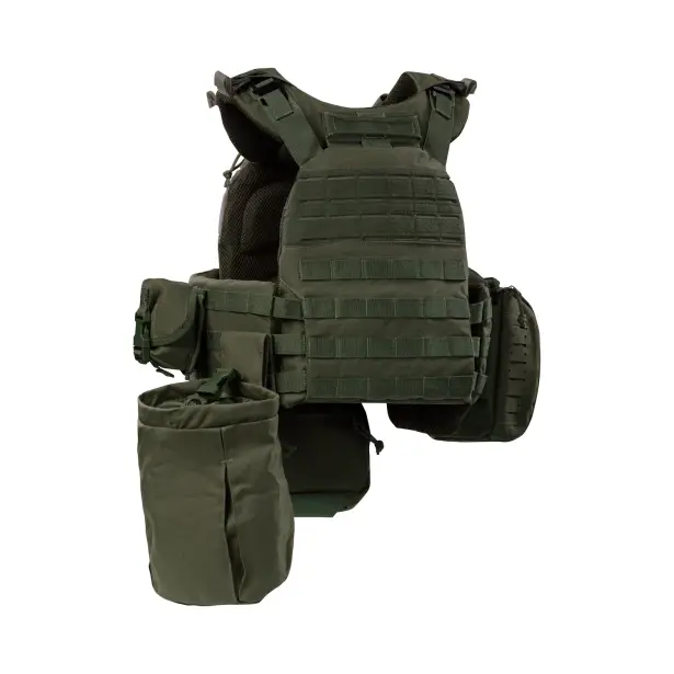 10 - Плитоноска TUR PRO Gen 2, (Комплект 7 підсумків) з системою швидкого скидання. Molle. Колір Олива. Розмір M.