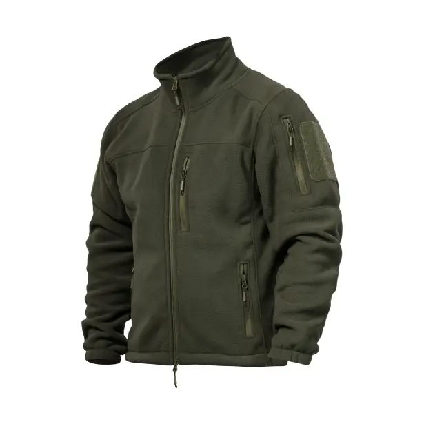 1 - Флісова тактична кофта на блискавці. Олива. Polyester. Розмір M