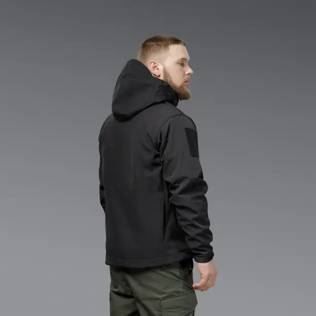 7 - Куртка тактическая SoftShell APEX Shield Storm. Осень-Весна Черный. Размер S