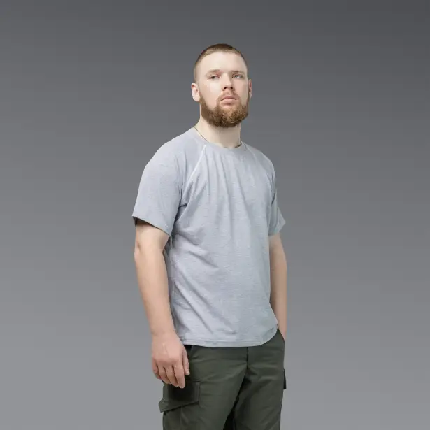 6 - Футболка Urban Cotton. Бавовна/еластан. Сіра. Розмір L