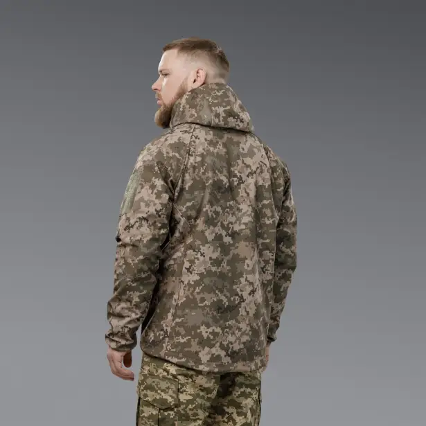 3 - Куртка тактична SoftShell APEX Flex. Осінь-Весна Піксель. Розмір S