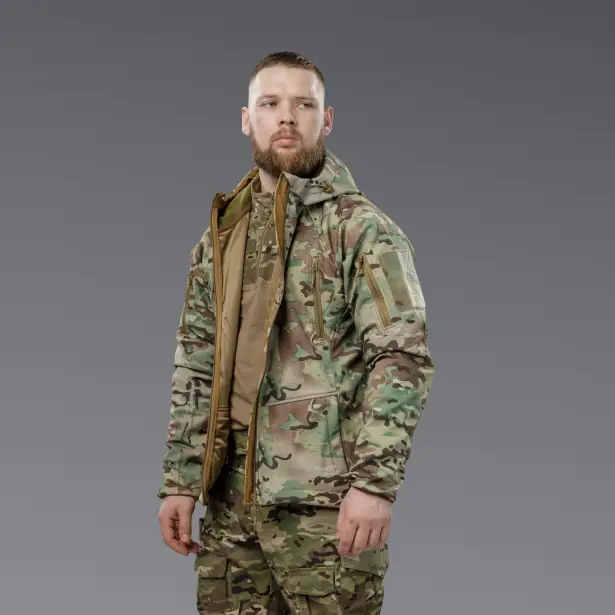 4 - Куртка тактична SoftShell APEX Flex. Осінь-Весна Мультикам. Розмір XL