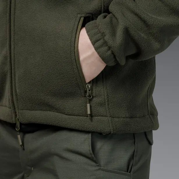 12 - Флісова тактична кофта на блискавці. Олива. Polyester. Розмір M