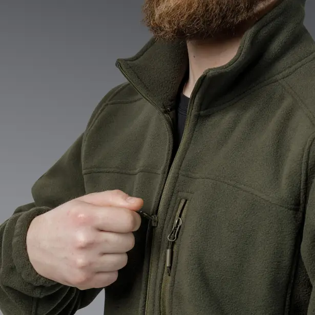 9 - Флісова тактична кофта на блискавці. Олива. Polyester. Розмір M