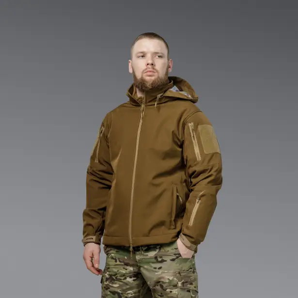 2 - Куртка тактическая SoftShell APEX Shield Storm. Осень-Весна Койот. Размер XXL