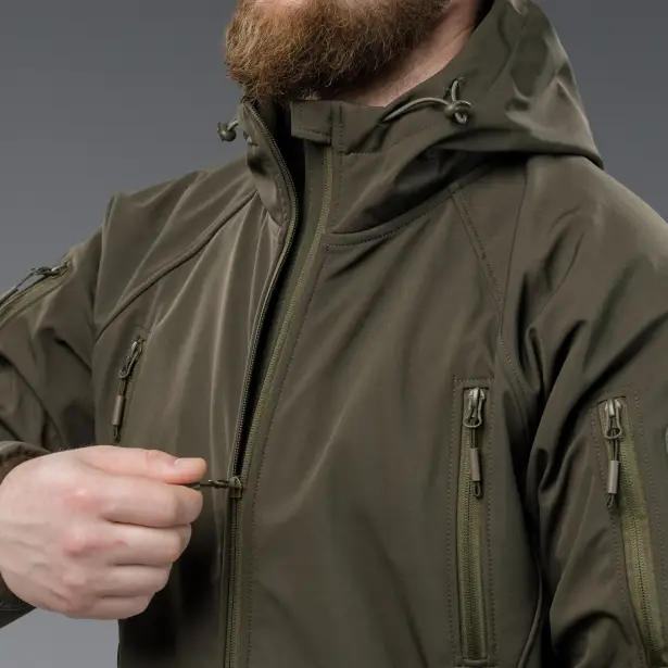 9 - Куртка тактична SoftShell APEX Flex. Осінь-Весна Олива. Розмір M