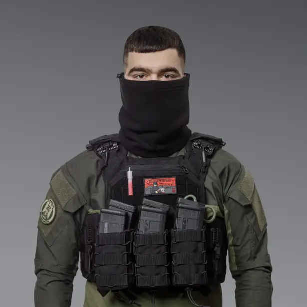 7 - Флисовый Бафф Winter Neck Черный. Polyester. Размер: S-M