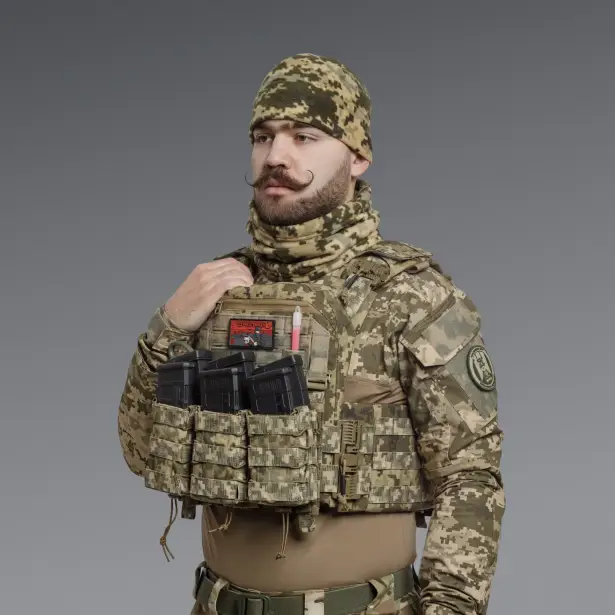 2 - Комплект Winter Tactical Kit: Бафф + Шапка Піксель. Розмір S-M