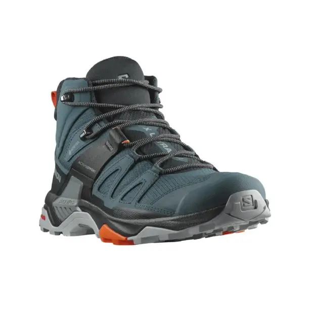 4 - Трекінгове взуття Salomon X Ultra 4 MID Gore-Tex (водонепроникні). Синьо-зелені. Розмір 40