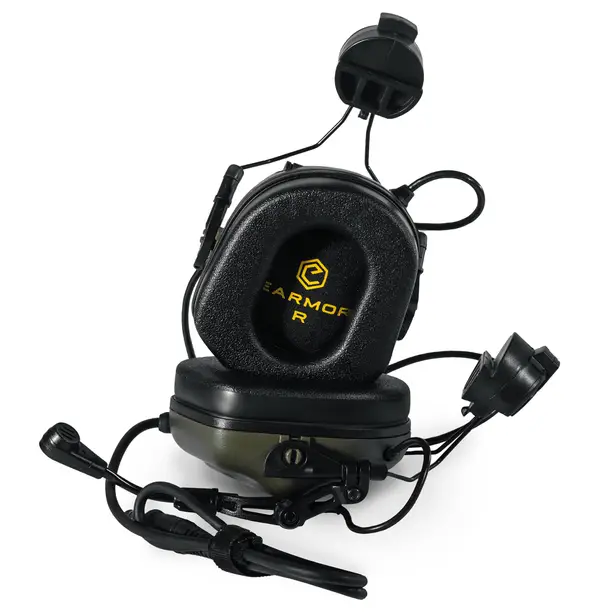 2 - Активные тактические наушники с микрофоном Earmor M32H MOD3 Helmet Version Олива