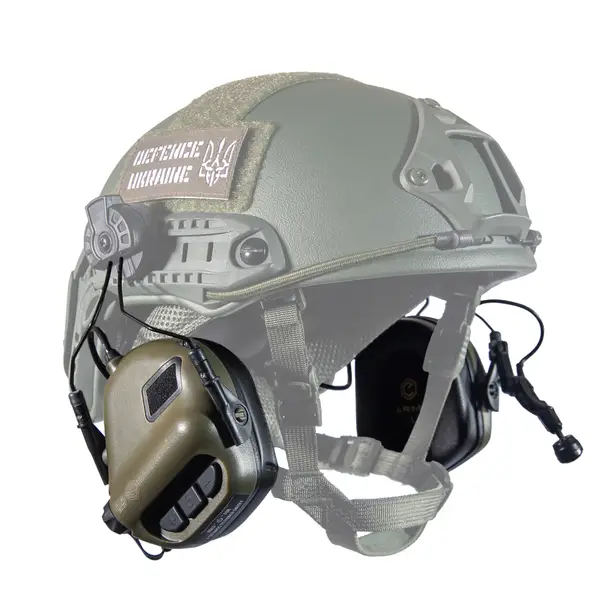 3 - Активные тактические наушники с микрофоном Earmor M32H MOD3 Helmet Version Олива