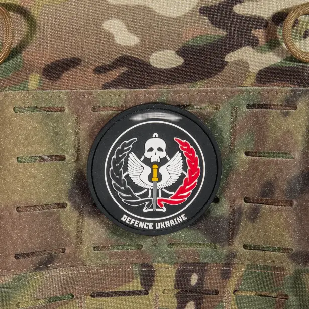 4 - ПВХ Патч (шеврон) TASK FORCE 141 DEFENCE UKRAINE. чёрный