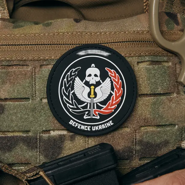 3 - ПВХ Патч (шеврон) TASK FORCE 141 DEFENCE UKRAINE. чёрный