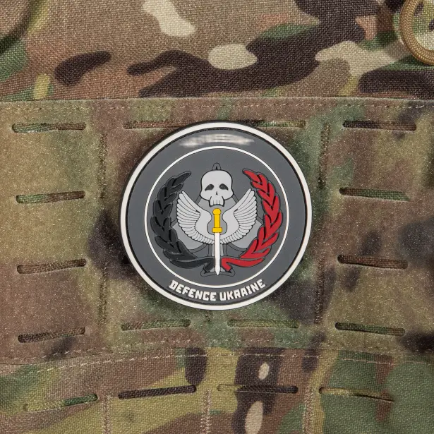 3 - ПВХ Патч (шеврон) «TASK FORCE 141» DEFENCE UKRAINE. Серый