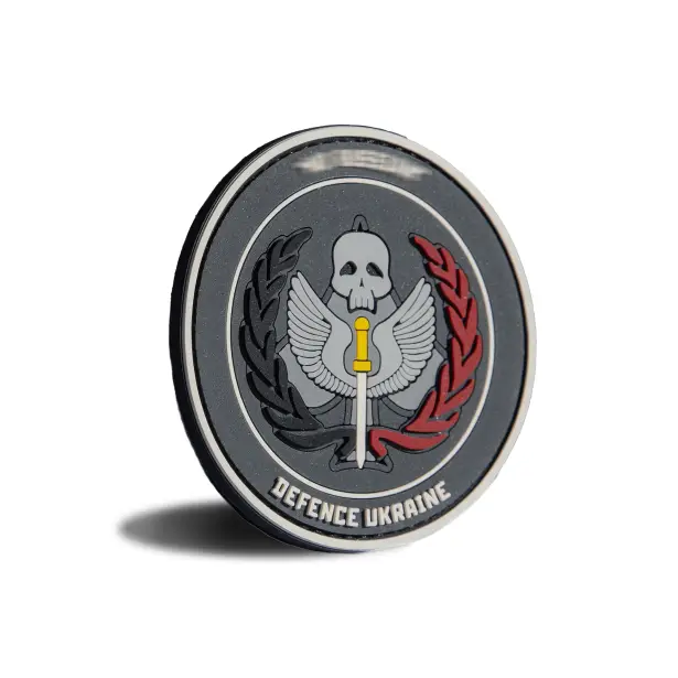 2 - ПВХ Патч (шеврон) «TASK FORCE 141» DEFENCE UKRAINE. Серый
