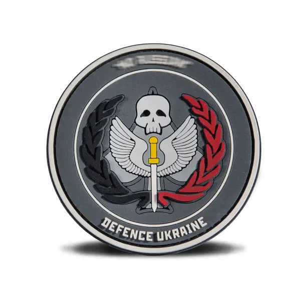 1 - ПВХ Патч (шеврон) «TASK FORCE 141» DEFENCE UKRAINE. Серый
