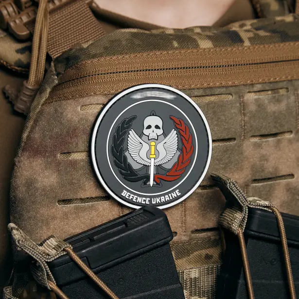 4 - ПВХ Патч (шеврон) «TASK FORCE 141» DEFENCE UKRAINE. Серый