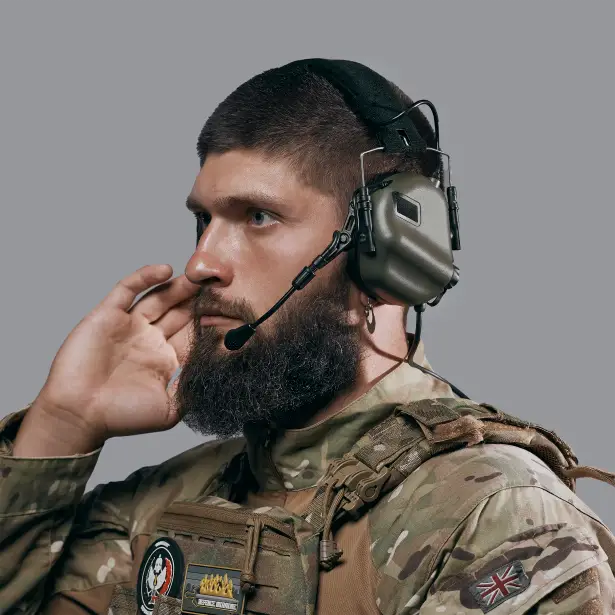 3 - Активные тактические наушники с микрофоном Earmor M32 Plus MOD3 Helmet Version Олива