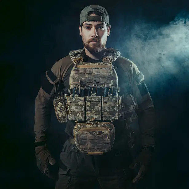 3 - Плитоноска TUR PRO Скелетон, 3 підсумки для AK/AR з системою швидкого скидання. Molle. Колір Койот.