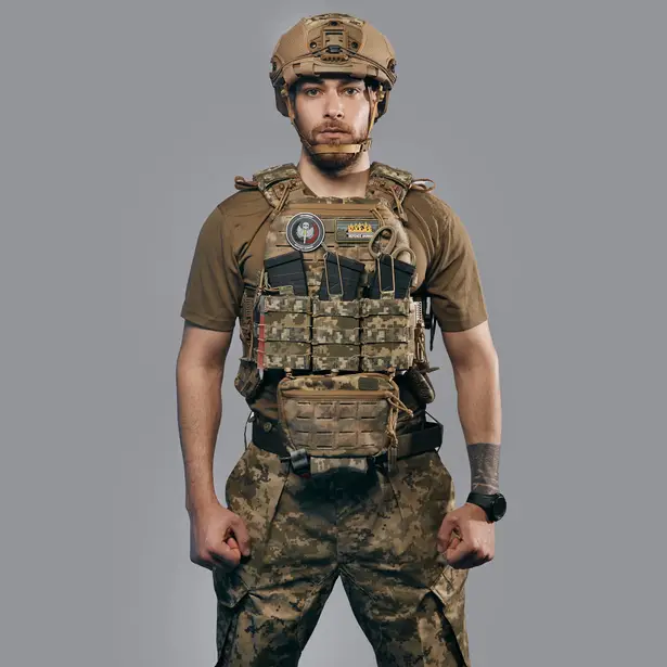 4 - Бронежилет 3-го класса (TUR PRO Gen 2). Вес 3.7 кг. С системой быстрого сброса. Molle. Цвет Пиксель. Размер M.