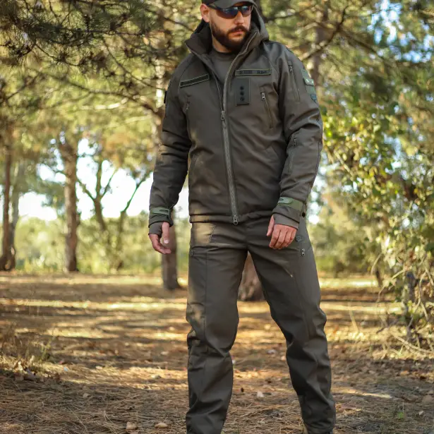 13 - Куртка тактична Softshell ХАНТЕР. Осінь-Весна Олива. Розмір XXL (56-58)