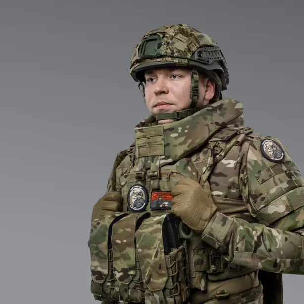 3 - Балістичний захист шиї 2-го класу захисту. CORDURA 1000D. Мультикам